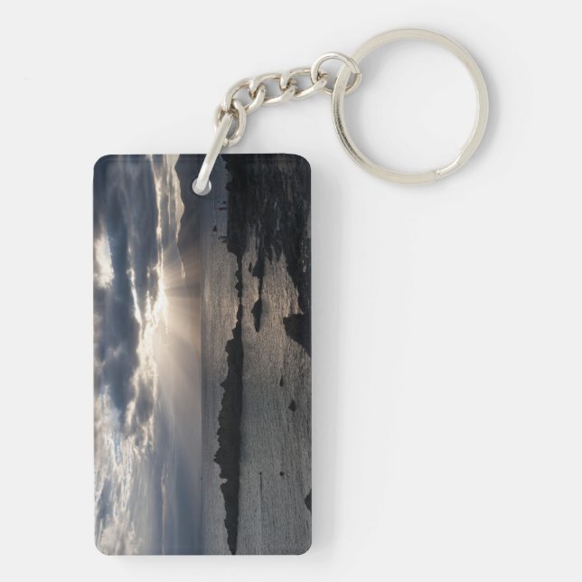 Sunset over Lanzarote Keychain (Back)