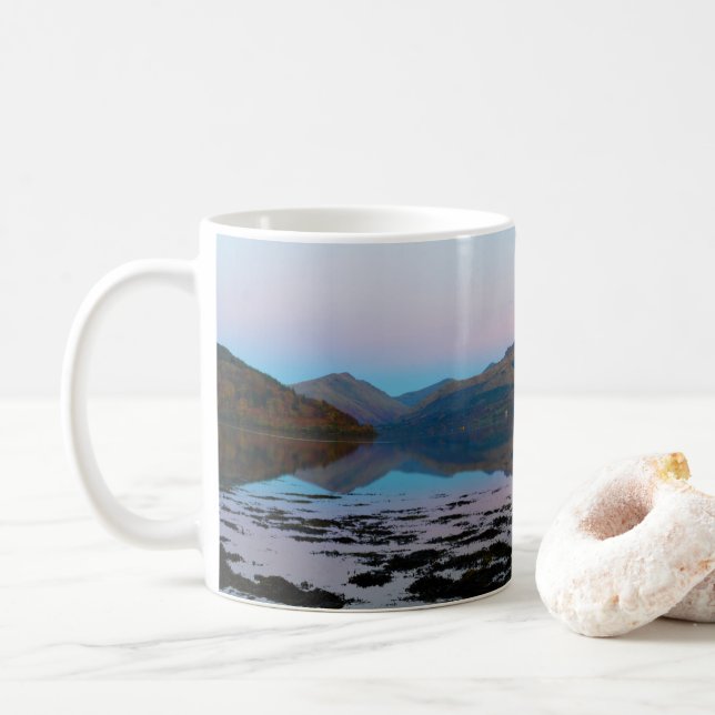 Sunset over Loch Fyne, Scotland Mug (With Donut)