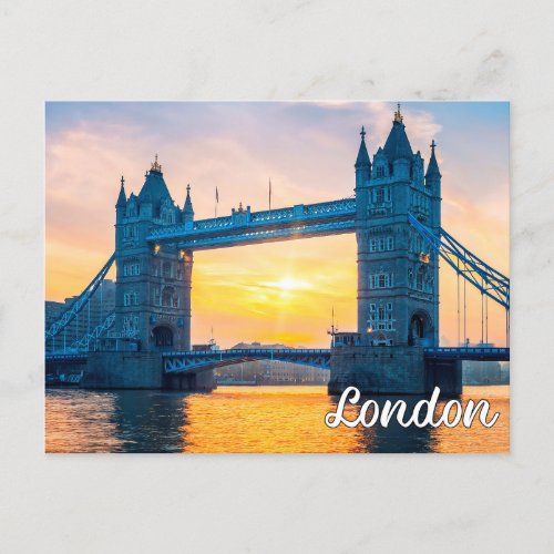 Sunset Over London England United Kingdom Postcard