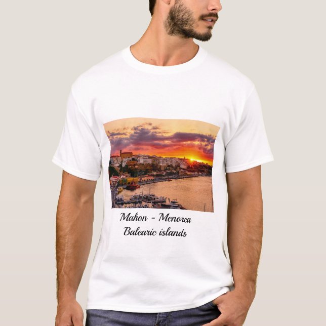 Sunset over Mahon harbor - Menorca, Spain T-Shirt (Front)