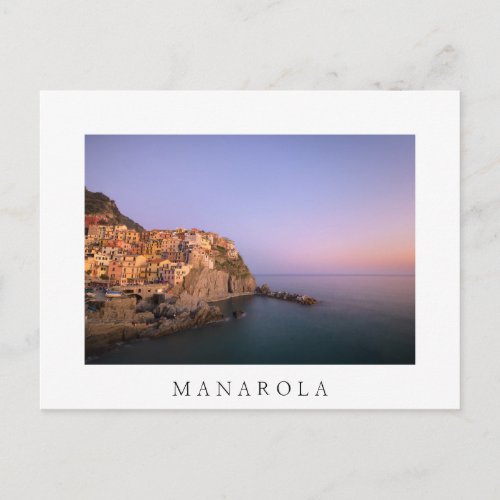 Sunset over Manarola village in Cinque Terre Postcard