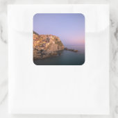 Sunset over Manarola village in Cinque Terre Square Sticker (Bag)