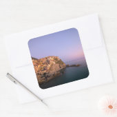 Sunset over Manarola village in Cinque Terre Square Sticker (Envelope)