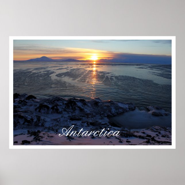 Sunset over McMurdo Sound, Antarctica Poster (Front)
