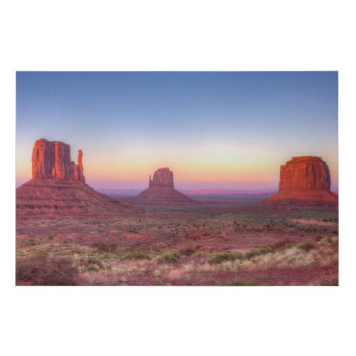 Sunset Over Monument Valley Arizona Faux Canvas Print