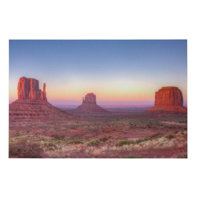 Sunset Over Monument Valley Arizona Faux Canvas Print (Front)