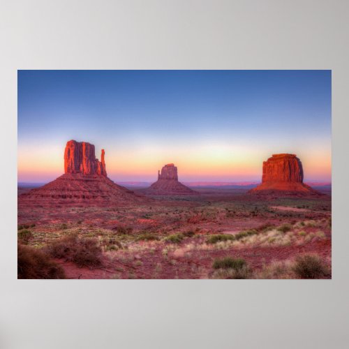 Sunset Over Monument Valley Arizona Poster