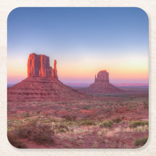 Sunset Over Monument Valley Arizona Square Paper Coaster