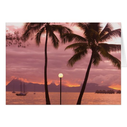 Sunset over Moorea from Sofitel Maeva Beach Cards (Front Horizontal)
