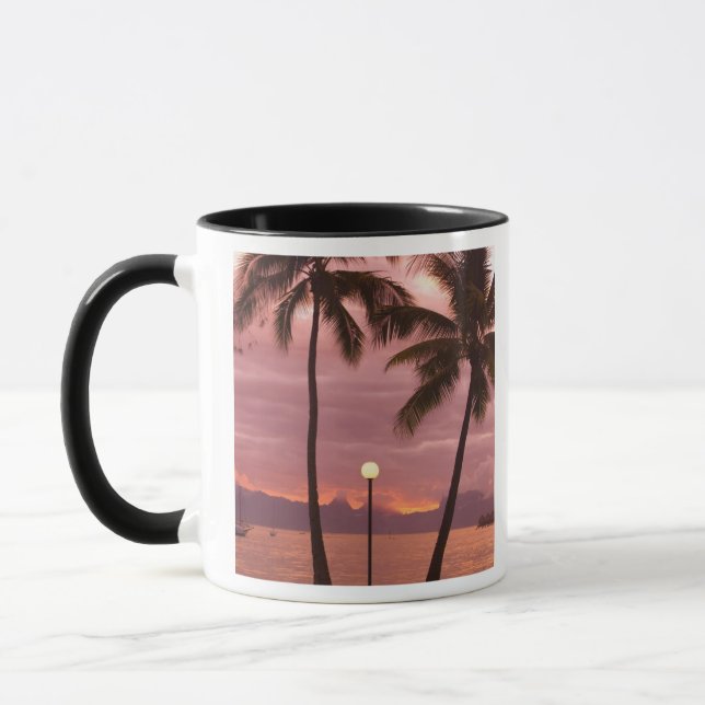 Sunset over Moorea from Sofitel Maeva Beach Mug (Left)
