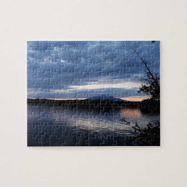 Sunset Over Mount Katahdin Millinocket Lake Maine Jigsaw Puzzle (Horizontal)