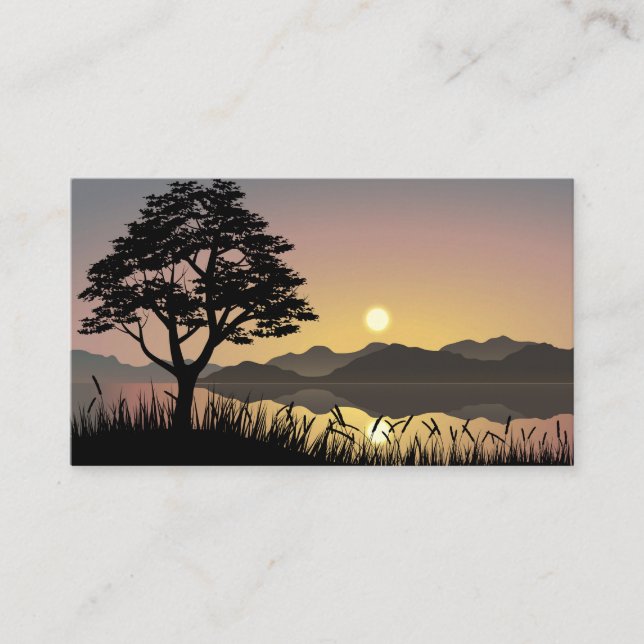 Sunset over mountains enclosure card (Front)