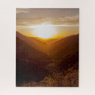 Sunset Over Mountains Landscape Jigsaw Puzzle