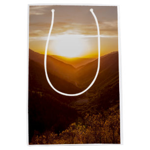 Sunset Over Mountains Landscape Medium Gift Bag