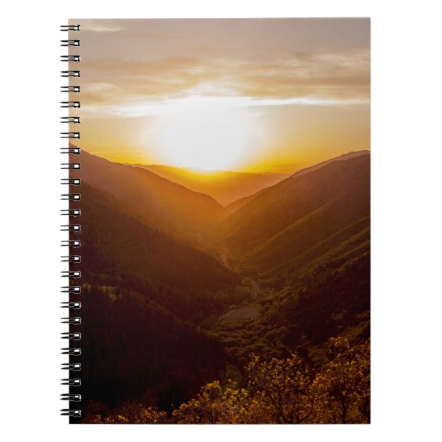 Sunset Over Mountains Landscape Notebook (Front)