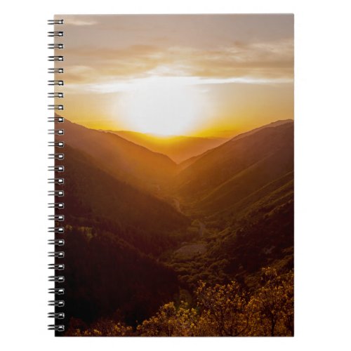 Sunset Over Mountains Landscape Notebook