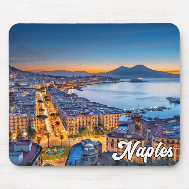 Sunset Over Naples, Italy Mouse Pad (Front)