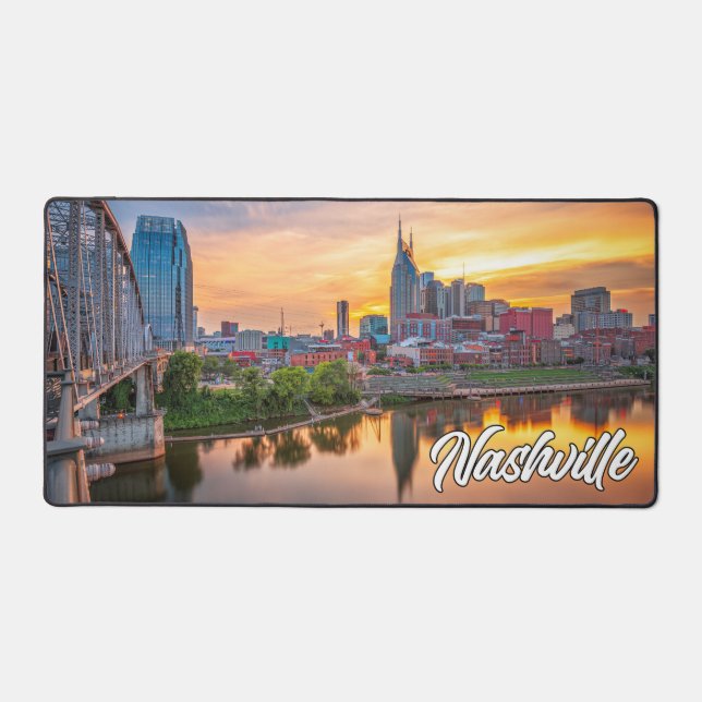 Sunset Over Nashville, Tennessee, USA Desk Mat (Front)