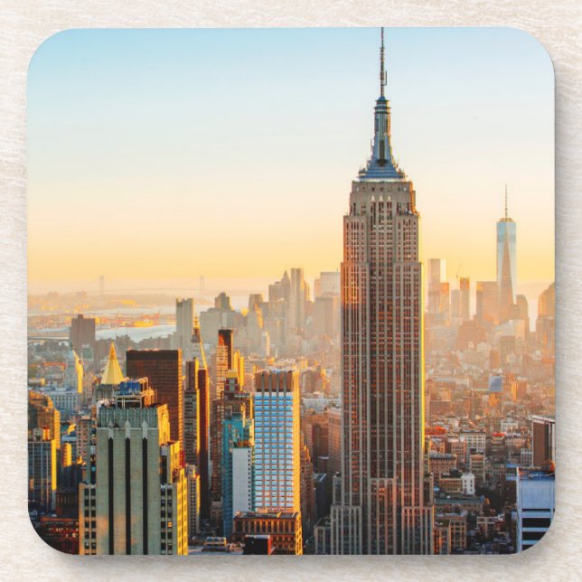 Sunset Over New York Beverage Coaster (Front)