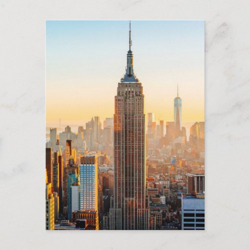 Sunset Over New York Postcard