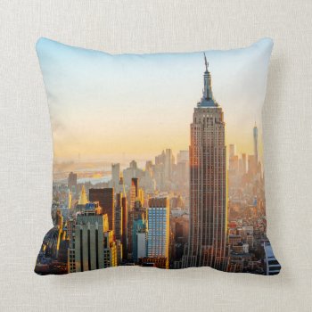 Sunset Over New York Throw Pillow by iconicnewyork at Zazzle