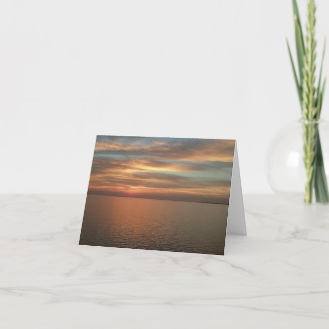 Sunset over ocean note card (Front)