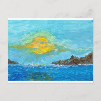 Sunset Over Ocean Postcard