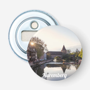 Sunset over old medieval bridge in Nuremberg Bottle Opener