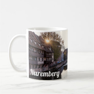 Sunset over old medieval bridge in Nuremberg Coffee Mug