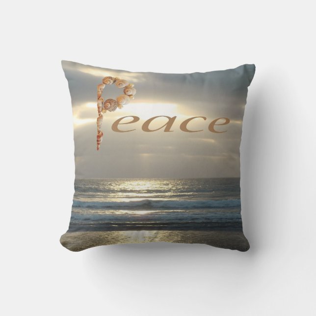 Sunset Over Pacific Ocean Photo Evening Sky Peace Throw Pillow (Front)