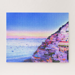 Sunset Over Positano, Italy Jigsaw Puzzle