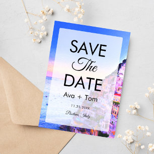 Sunset Over Positano, Italy Save The Date Invitation