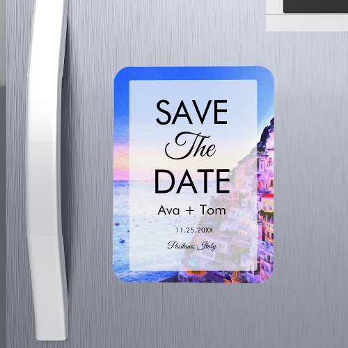 Sunset Over Positano Italy Save The Date Magnet