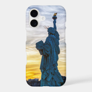 Sunset over Replica of the Liberty Statue in Paris iPhone 17 Case