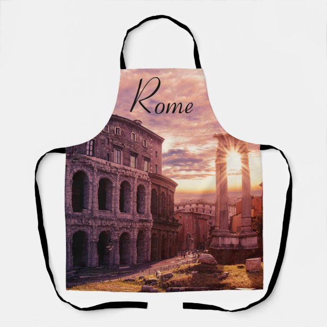 Sunset over Rome Colosseum in Rome Apron (Front)