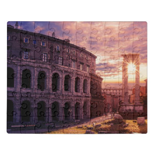 Sunset over Rome Colosseum in Rome Jigsaw Puzzle