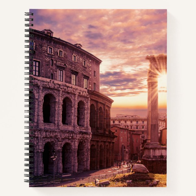 Sunset over Rome Colosseum in Rome Notebook (Front)