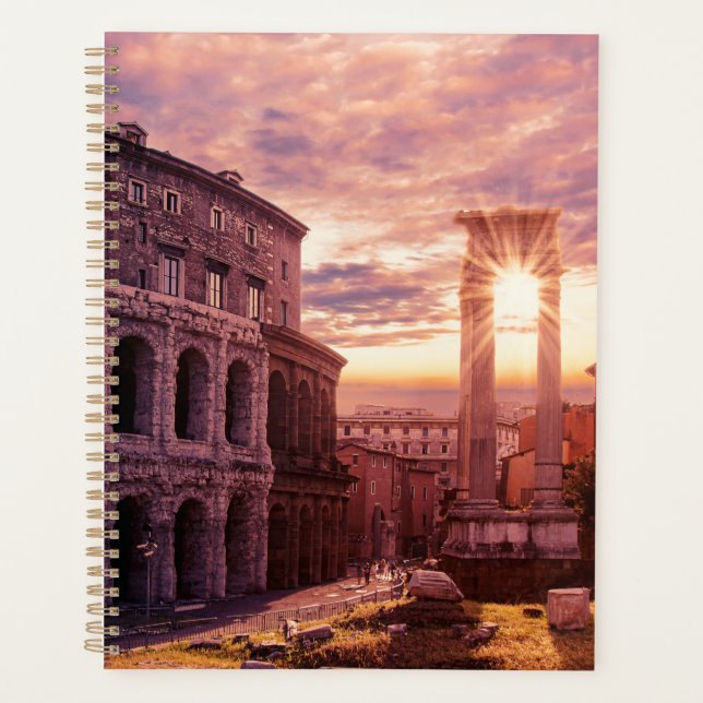 Sunset over Rome Colosseum in Rome Planner (Front)