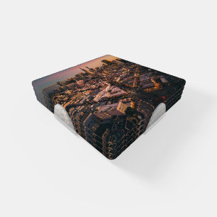 Sunset Over San Francisco Financial District Coaster Set