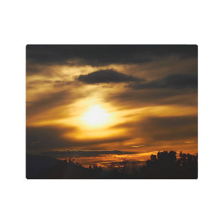 Sunset Over Santa Fe Metal Print