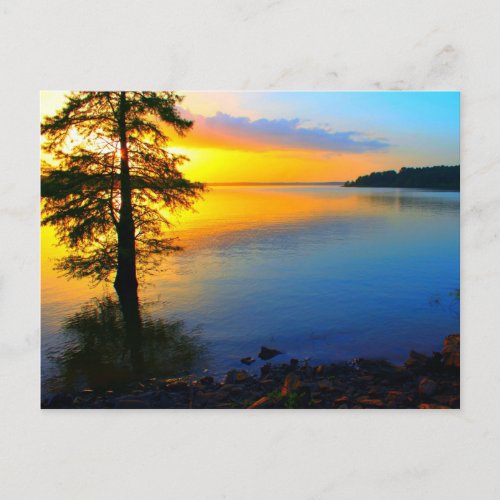 Sunset over Sardis Lake Postcard