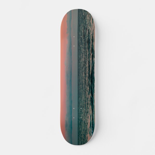 sunset over sea skateboard (Front)