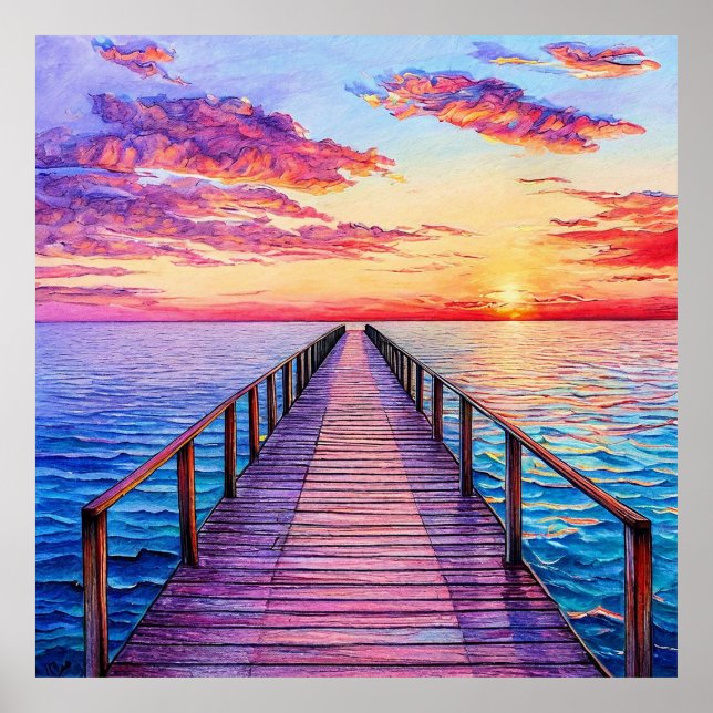 Sunset Over Serene Calming Seascape Home Decor 🌅 (Front)