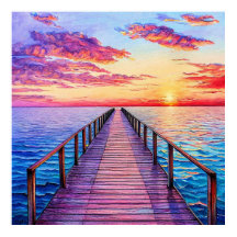 Sunset Over Serene Ocean Waves