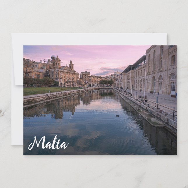 Sunset over small canal in Cospicua, Malta (Front)