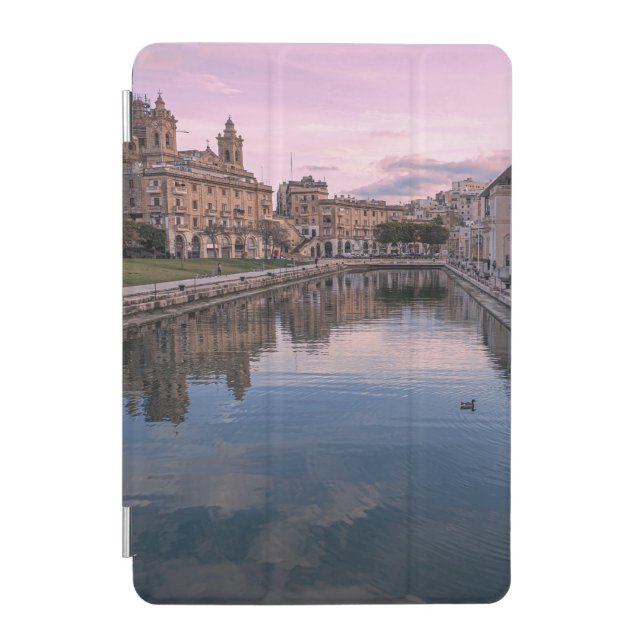 Sunset over small canal in Cospicua, Malta iPad Mini Cover (Front)