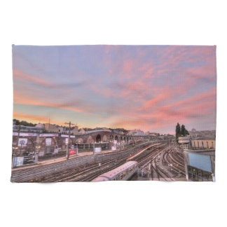 Sunset Over Spittelau, Vienna Austria Kitchen Towel