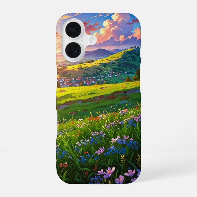 Sunset Over Spring Hills Iphone Case (Back)