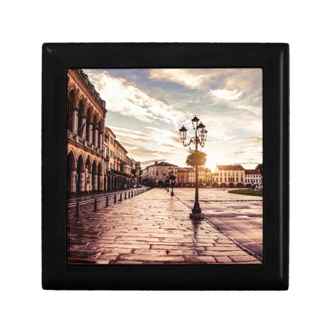 Sunset over square in Padova in Italy Gift Box (Front)
