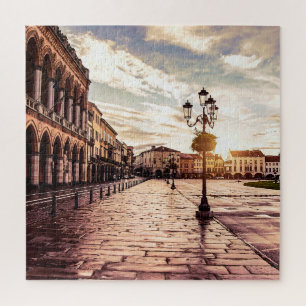 Sunset over square in Padova in Italy Jigsaw Puzzle